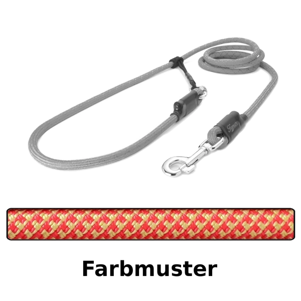 EASYLONG Hundeleine - L - 2m - rot und gelb